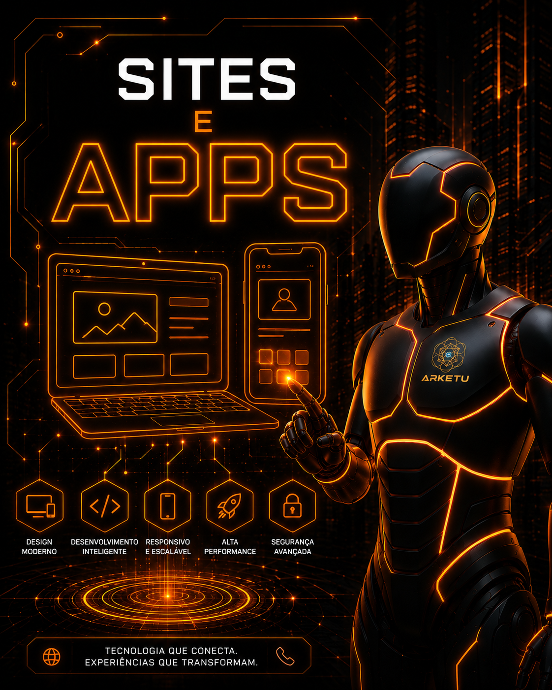 Arte de sites e apps com IA
